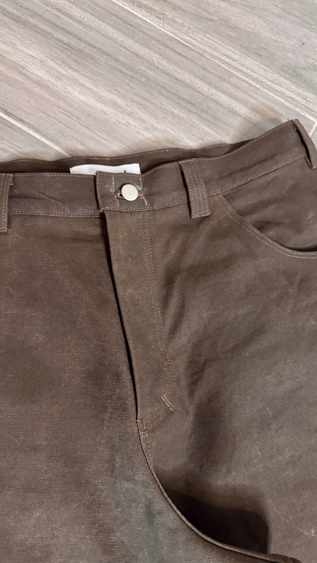 Canvas Wide Leg Knee Dart Pants