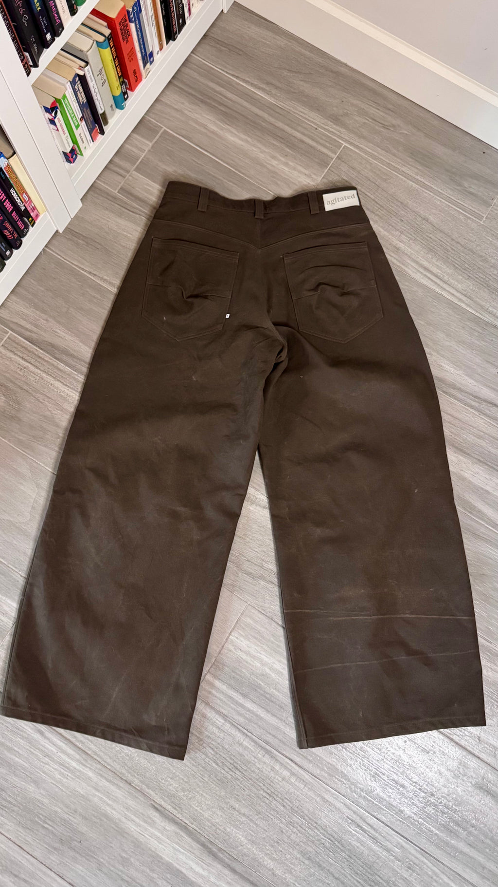 Canvas Wide Leg Knee Dart Pants