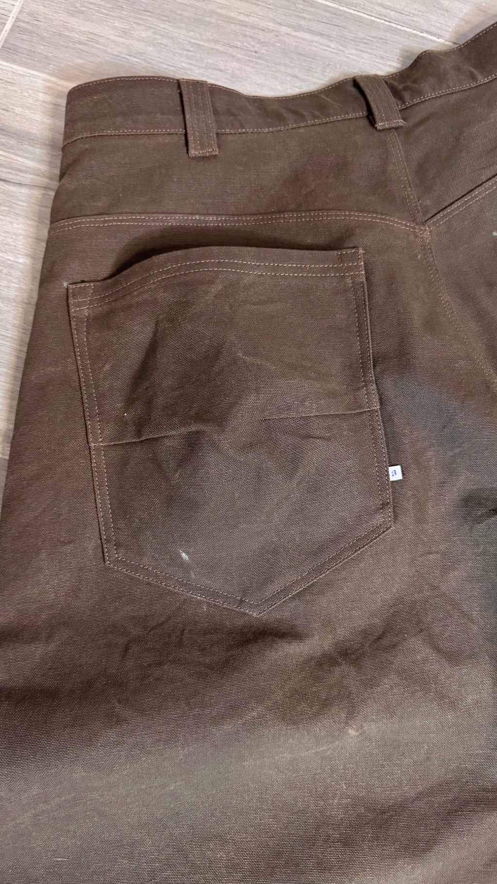 Canvas Wide Leg Knee Dart Pants