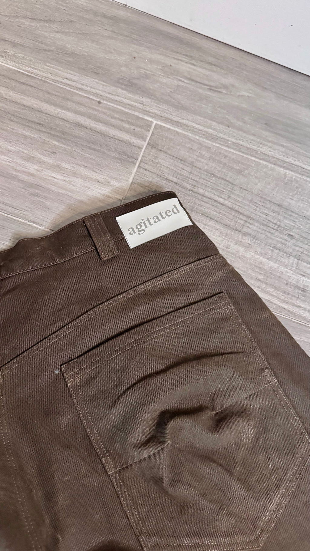 Canvas Wide Leg Knee Dart Pants