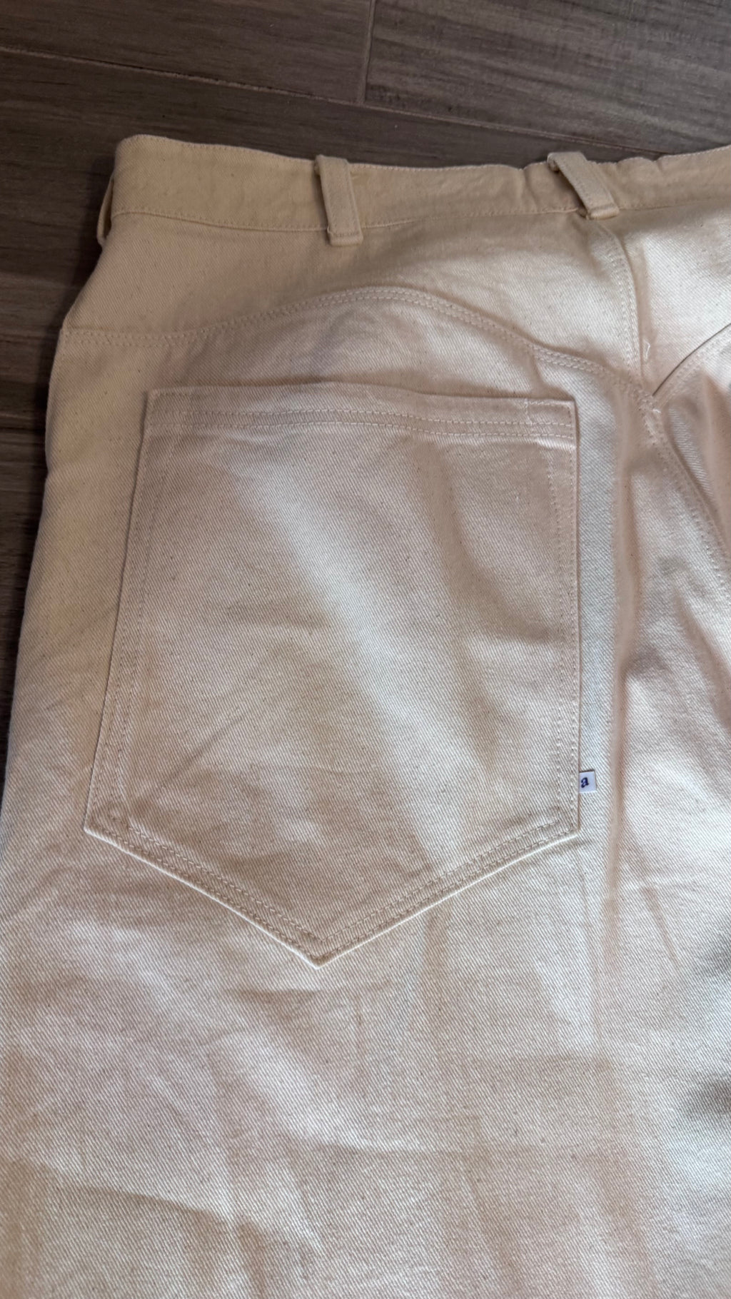 Cream Cowboy Cut Jeans