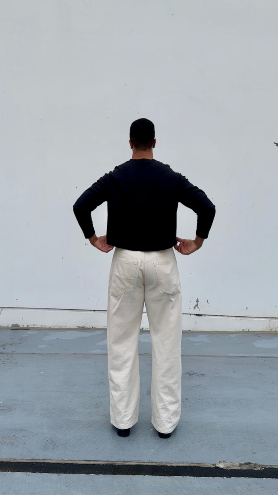 Cream Cowboy Cut Jeans