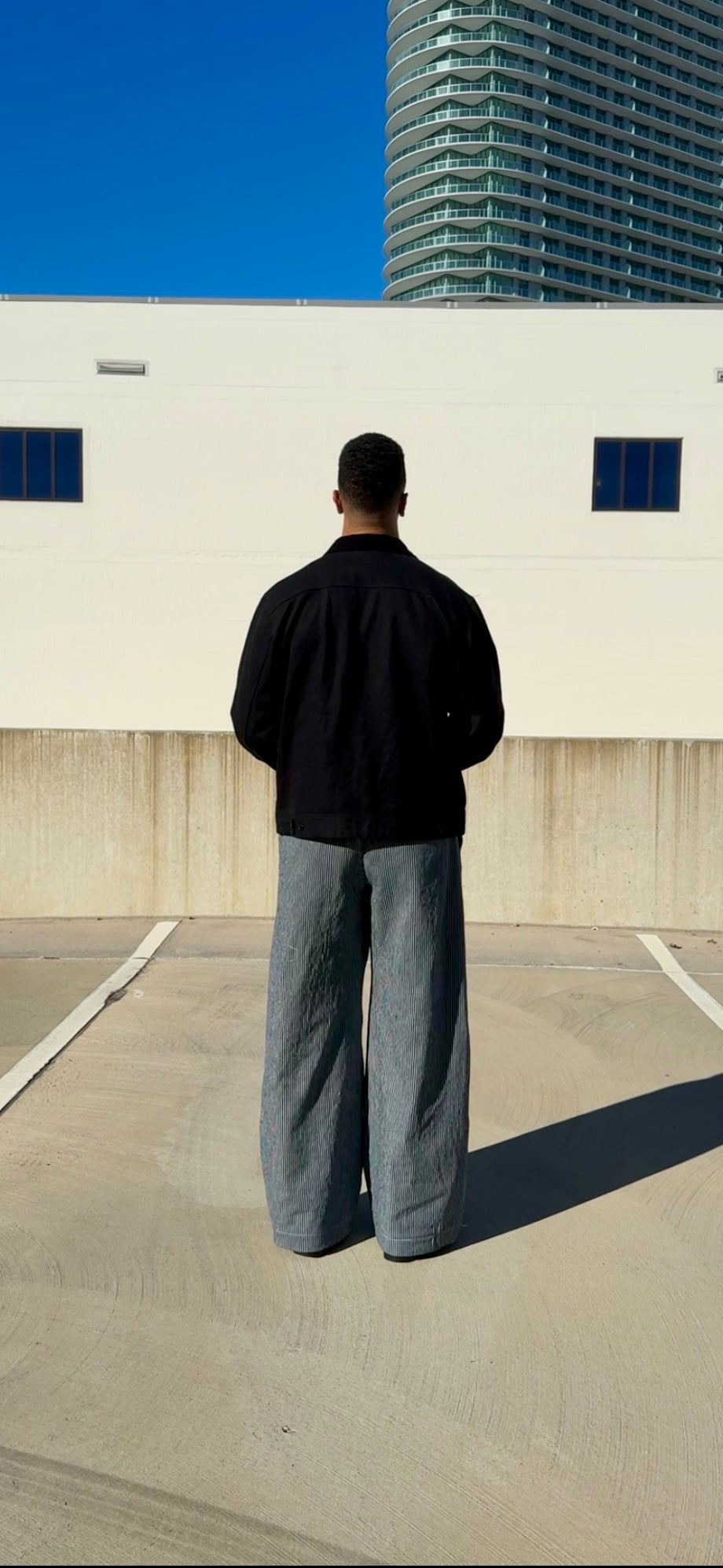 Pinstripe Double Pleated Pants