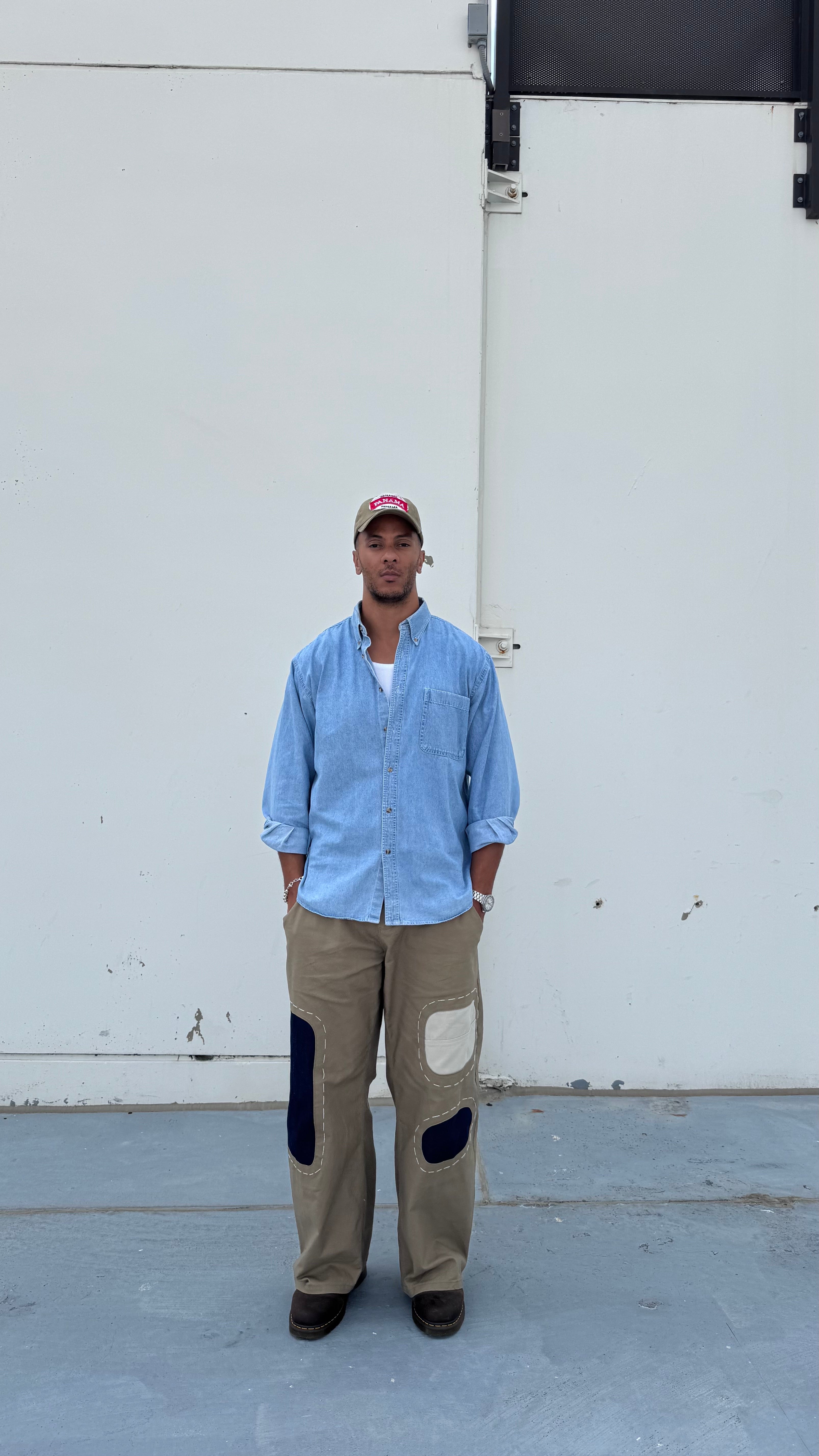 9oz Canvas Sashiko Patch Pants
