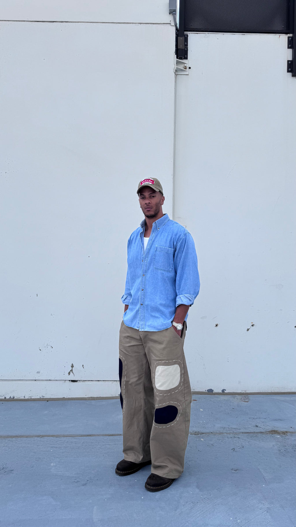 9oz Canvas Sashiko Patch Pants