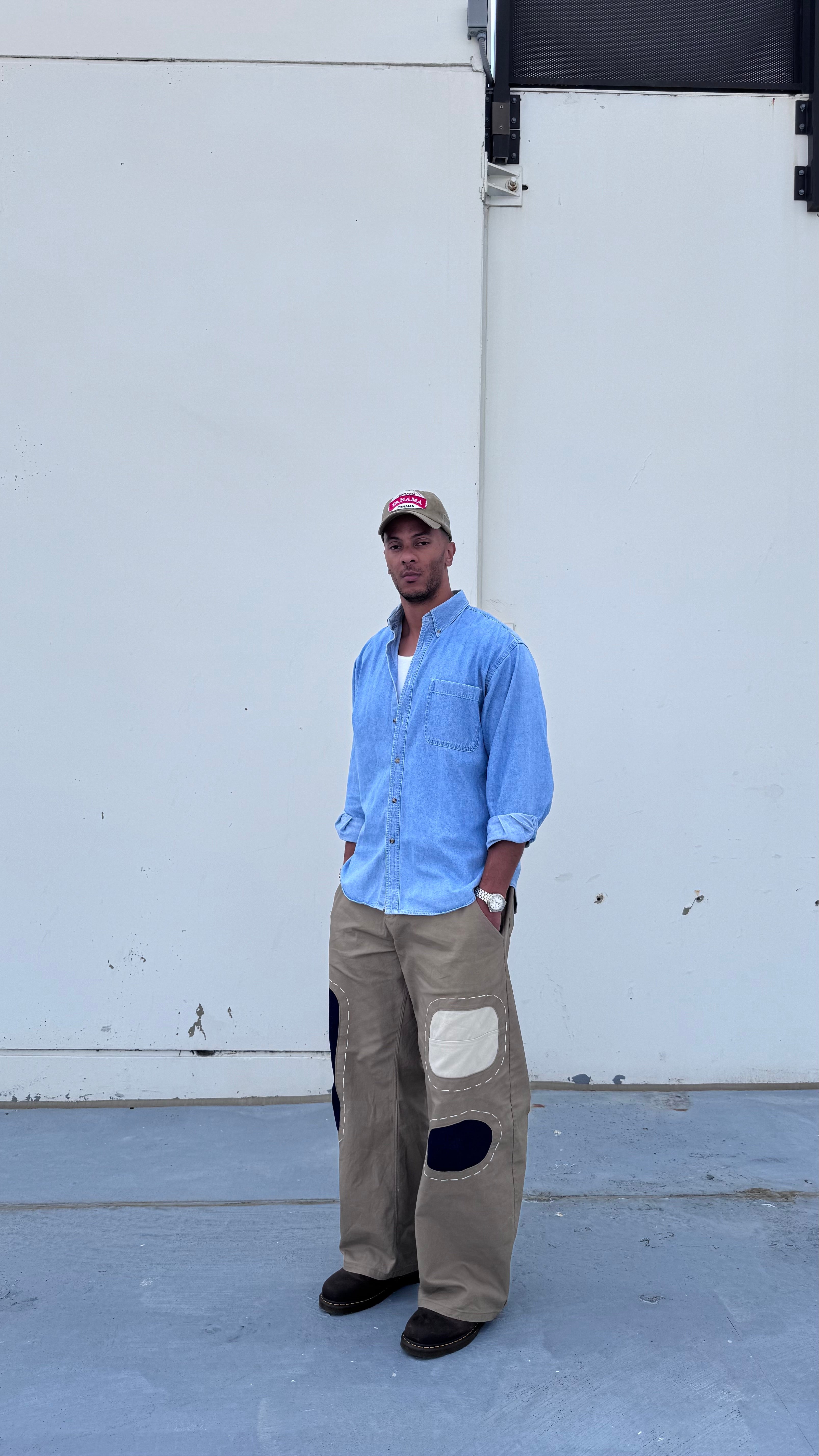 9oz Canvas Sashiko Patch Pants