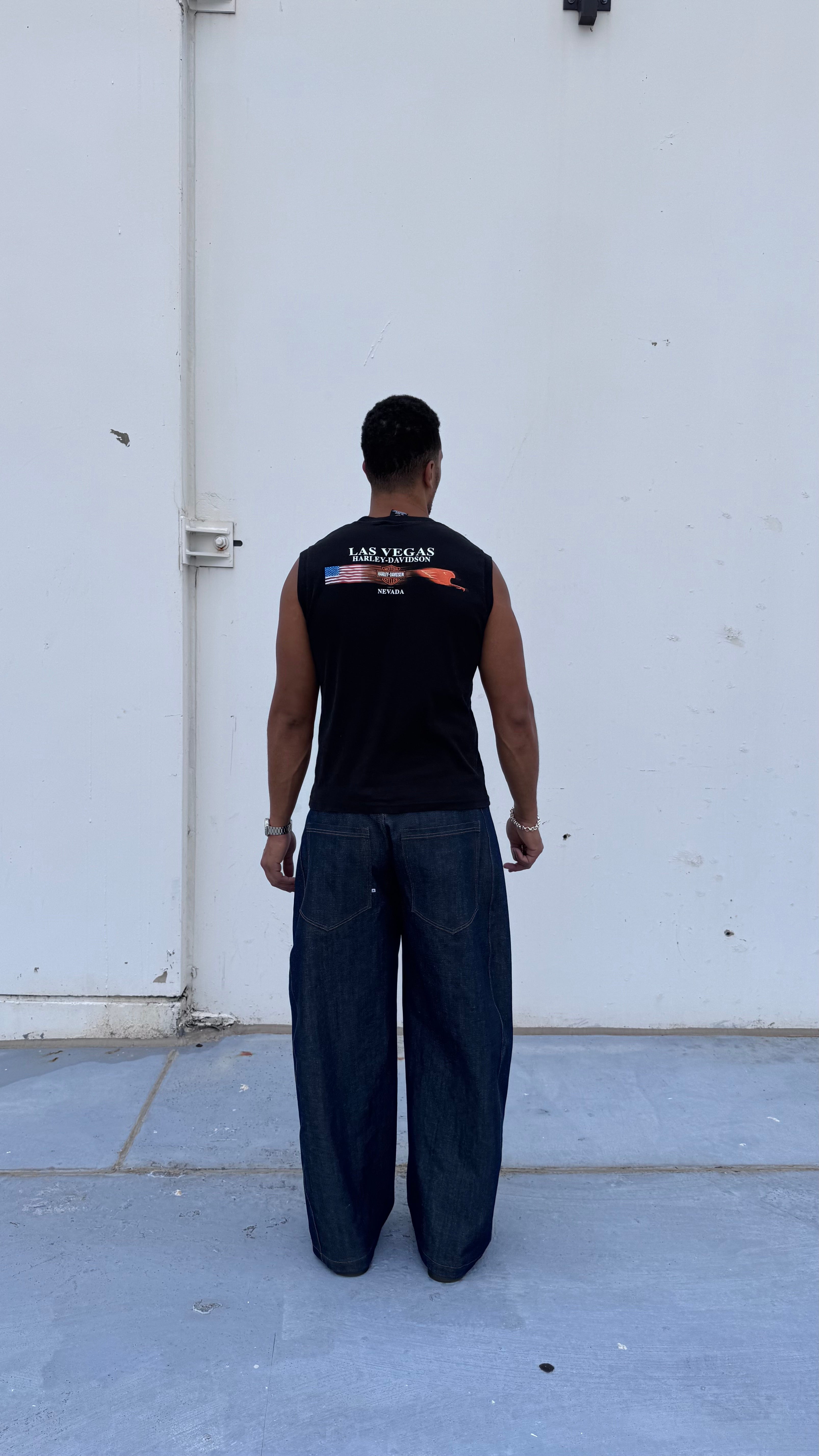 Side Panel Baggy Denim Jeans