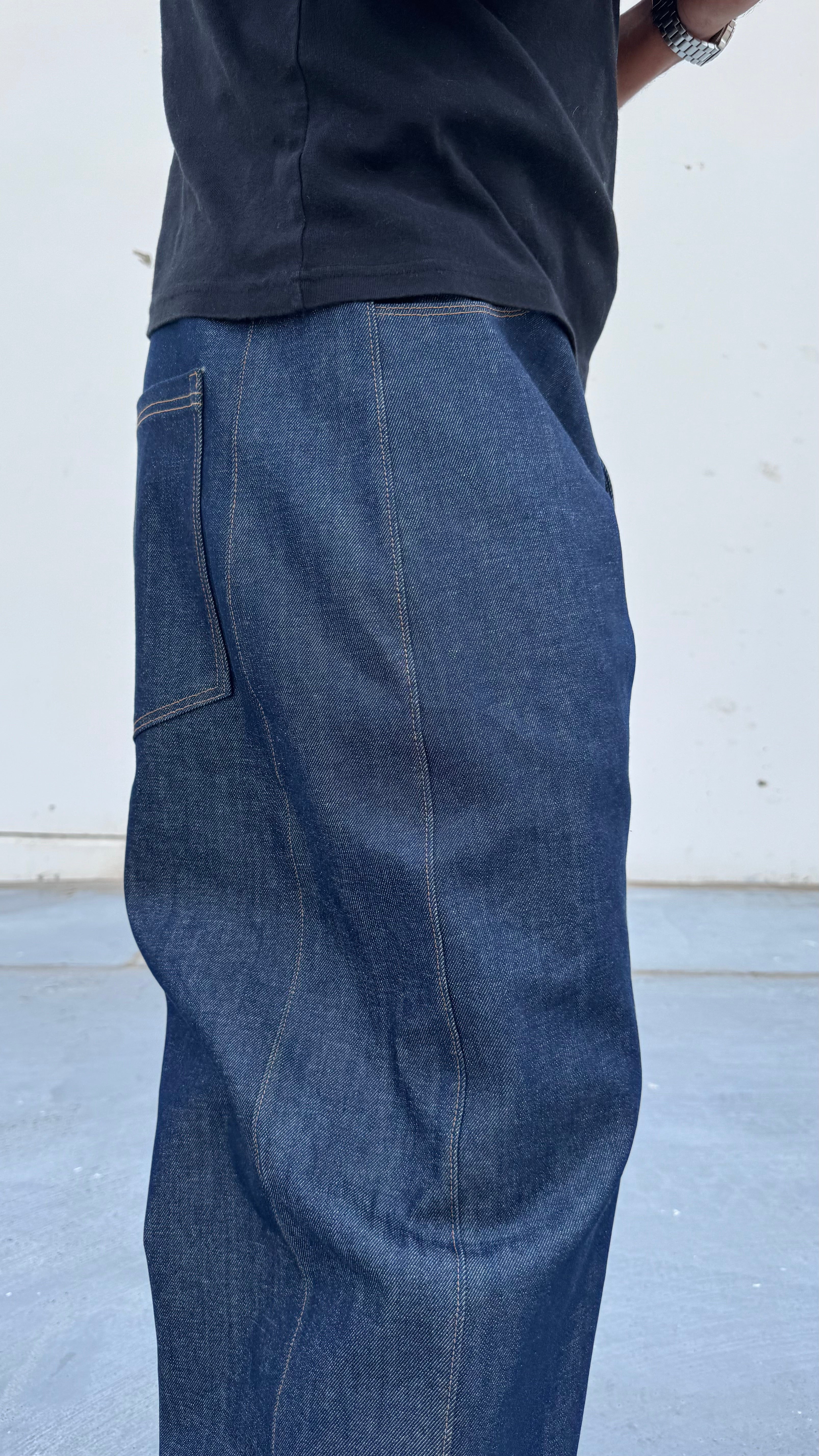 Side Panel Baggy Denim Jeans