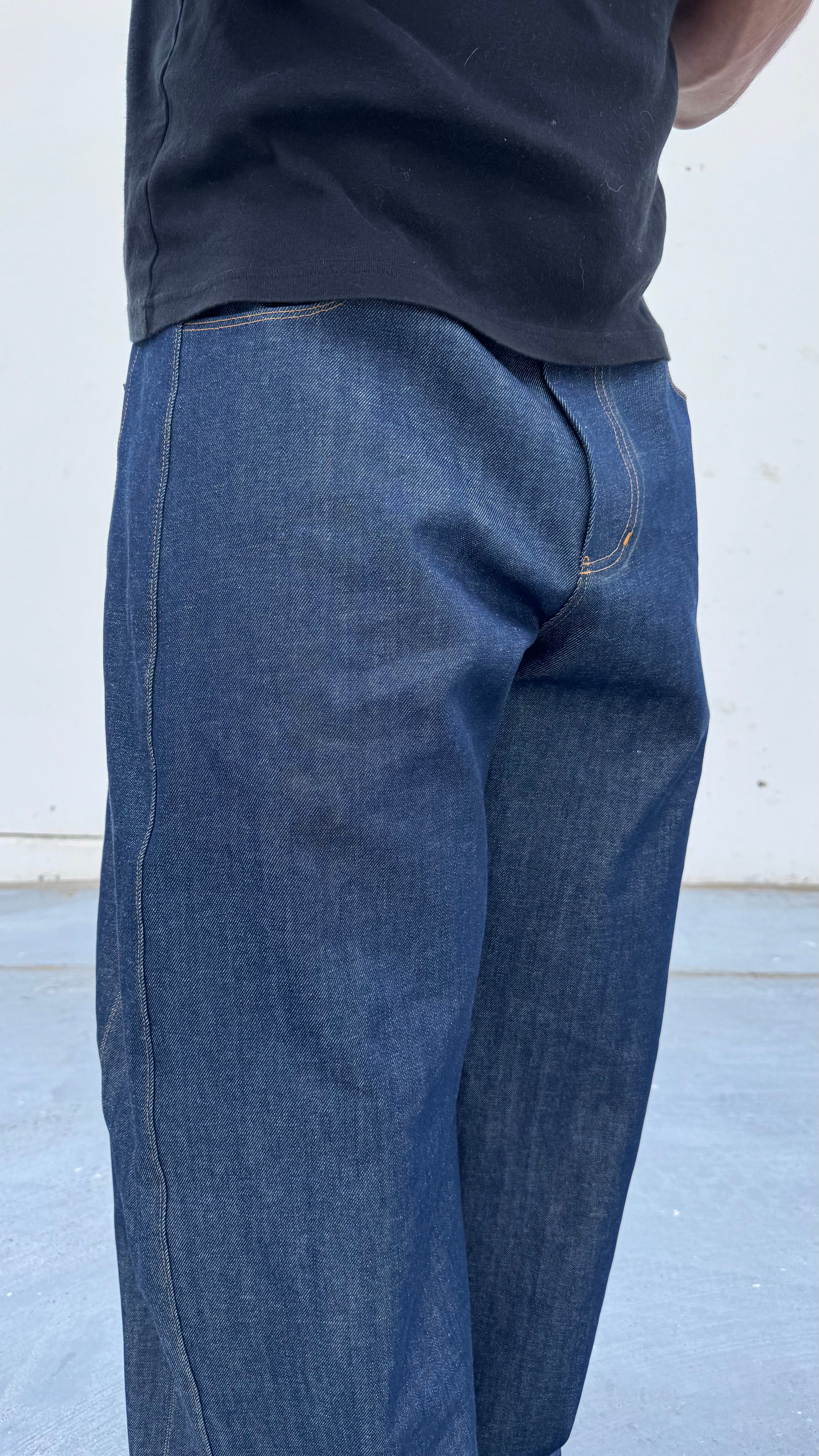 Side Panel Baggy Denim Jeans