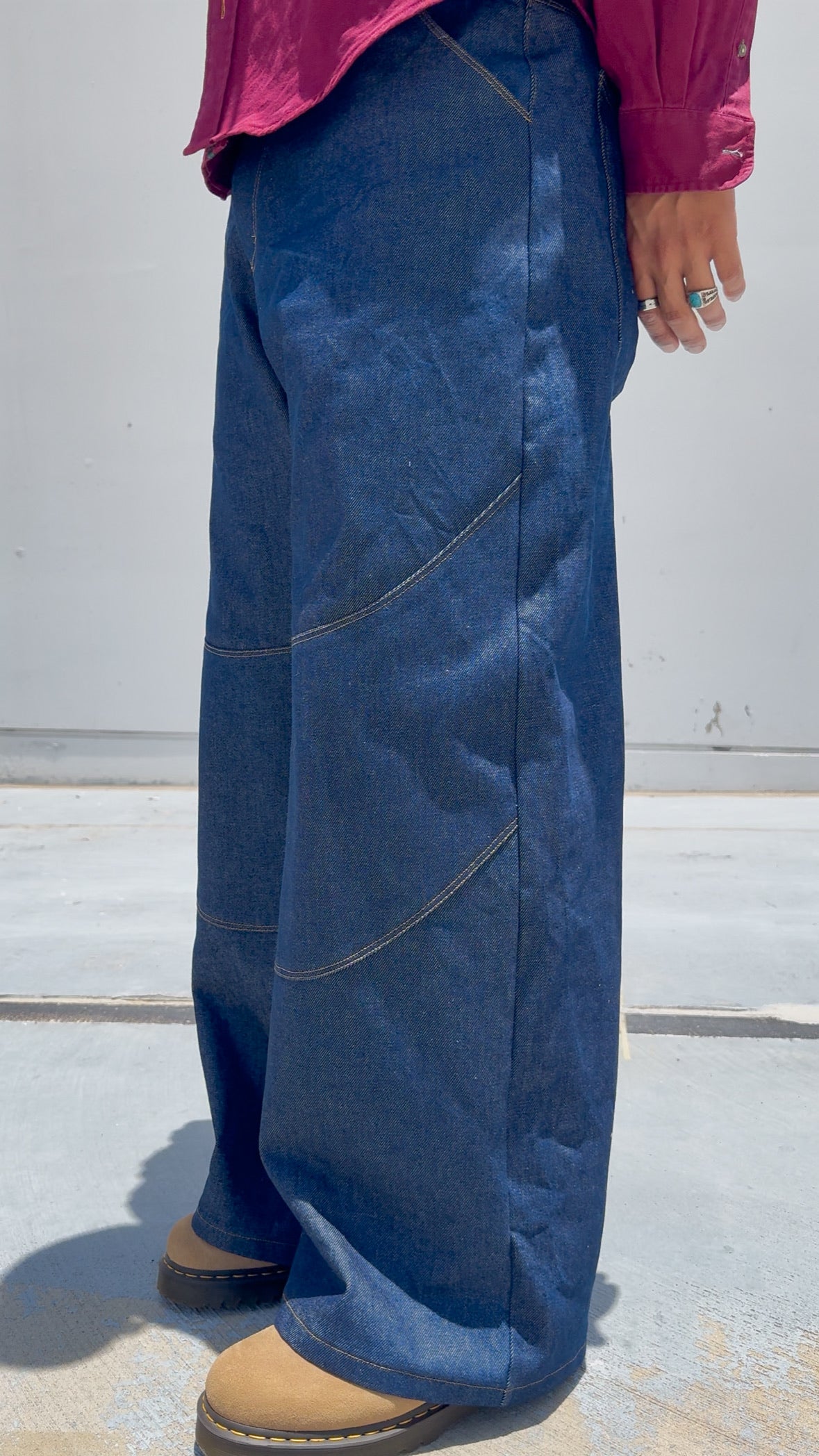 Curved Double Knee Jeans